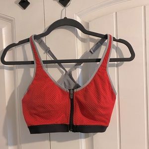 Victoria’s Secret front zip sports bra hot pink